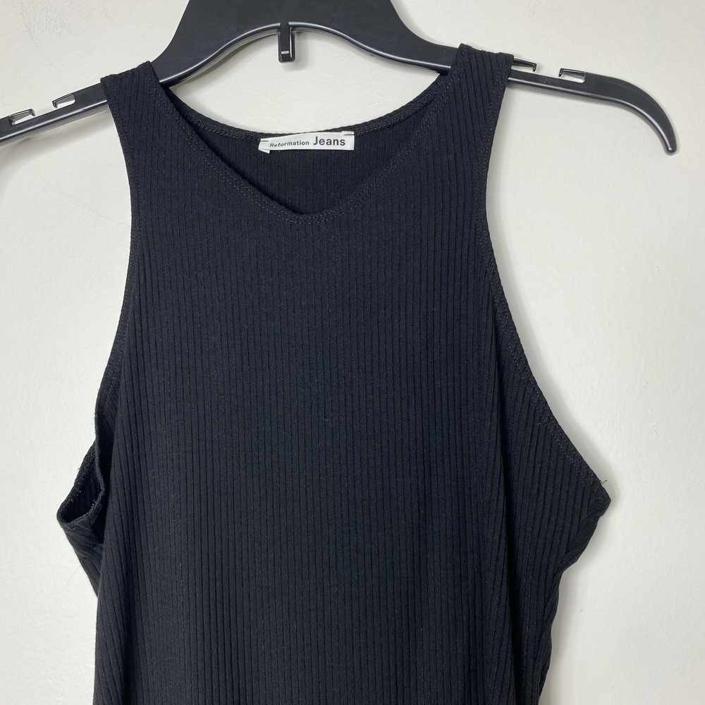 Reformation Jeans Women's Ribbed Bodysuit Black Size Medium - Picture 4 of 12